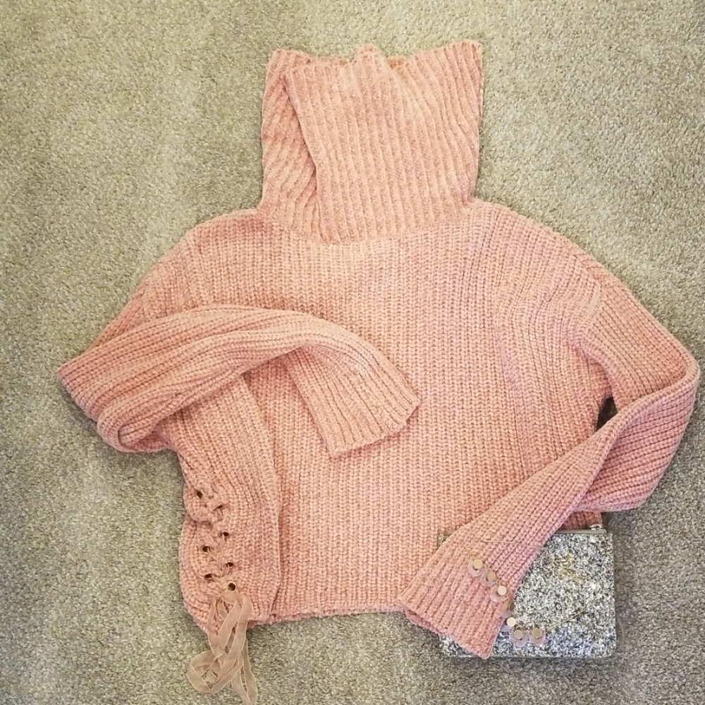 Chenille cropped sweater